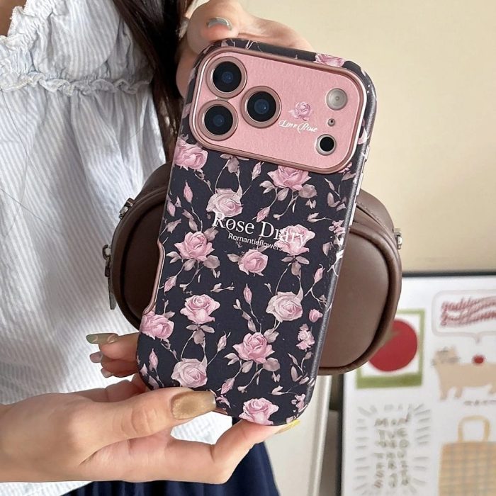 Luxury Floral Plating Case With Lens Protection for — iPhone - Image 5