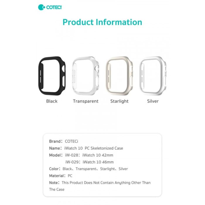 Cotetci Apple Watch 10 Skeletonized PC Full Protective Case - Image 2
