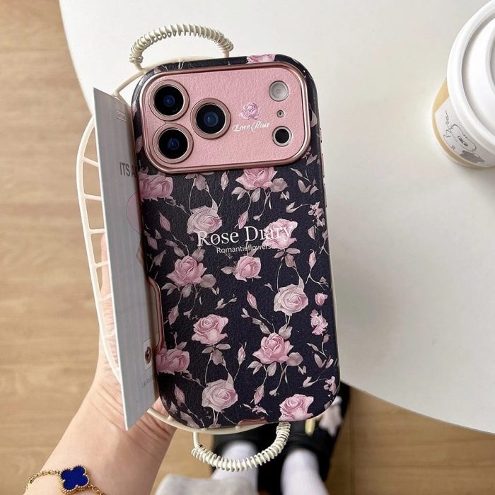 Luxury Floral Plating Case With Lens Protection for — iPhone - Image 4