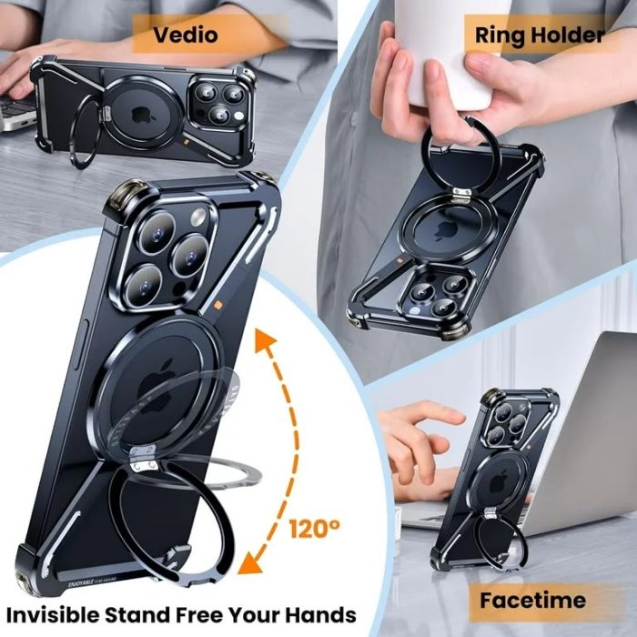Z Metal OATSBASF 360°Ring Holder Magnetic Stand Case for — iPhone - Image 3