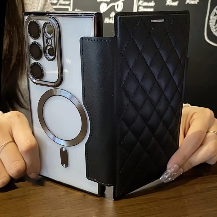 Soft Puffy Transparent With Camera Lens Protection Flip Case for — Samsung - Image 3