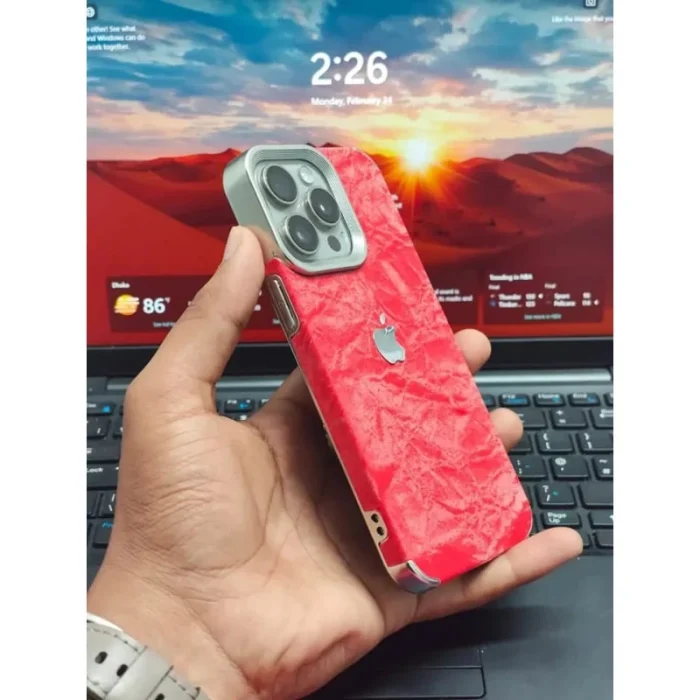 Electroplating Puffy Flannel Fabric Soft Case for — iPhone - Image 5