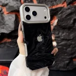 Electroplating Puffy Flannel Fabric Soft Case for — iPhone - Image 2
