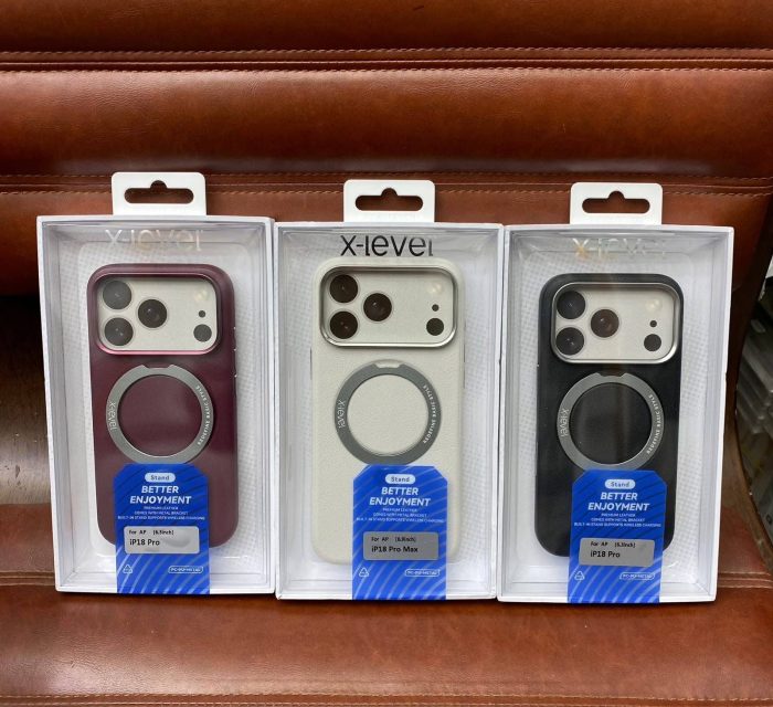 X-Level Better Enjoyment Skin Feel MagSafe Stand Leather case for – iPhone - Image 4