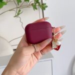 Wine Red Silicone AirPods Case - Image 2