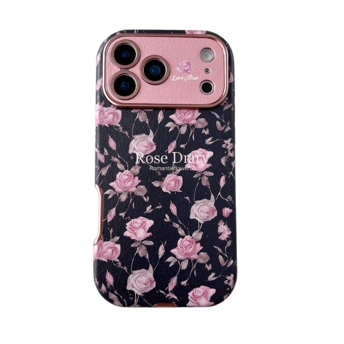 Luxury Floral Plating Case With Lens Protection for — iPhone - Image 2