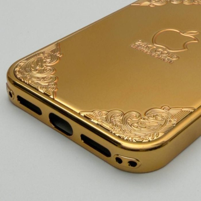 Luxury Royal Gold Poly Carbonate Embossed Case for - iPhone - Image 8
