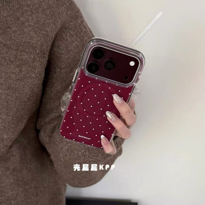 Burgundy Polka Dot MagSafe Case for — iPhone - Image 5
