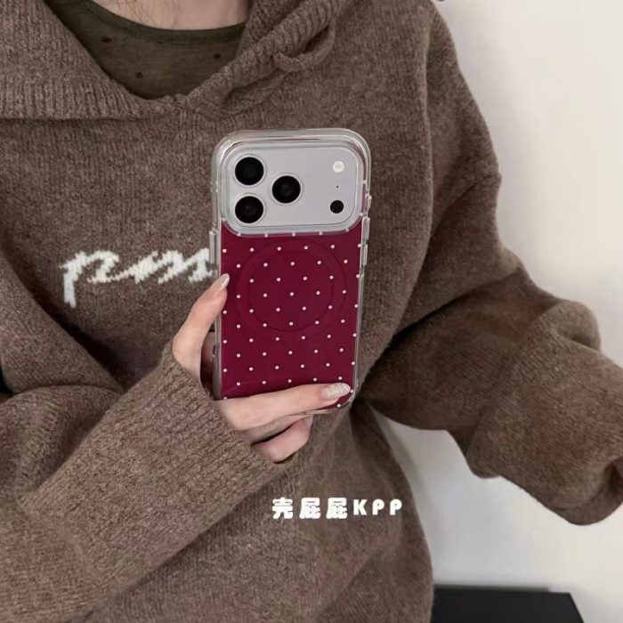 Burgundy Polka Dot MagSafe Case for — iPhone - Image 2